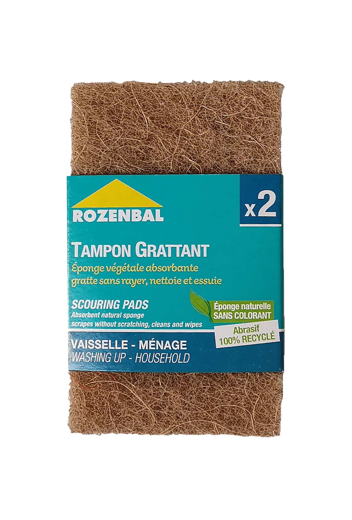 EPONGES A RECURER Fibre naturel X2 - Gratte sans rayer - ROZENBAL 